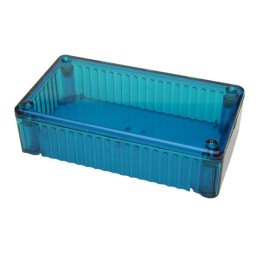 1 pcs - Hammond 1591 Series Transparent Blue Polycarbonate Enclosure, IP54, Transparent Blue Lid, 112 x 62 x 27mm