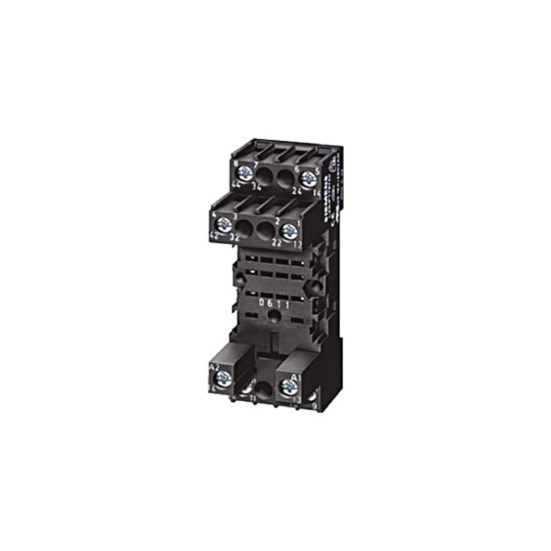 1 pcs - Siemens Snap-On Rail Mount Relay Socket, for use with PT Series