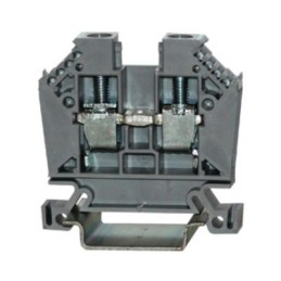 1 Box of 10 - RS PRO Grey Feed Through Terminal Block, 10mm², 1-Level, Cage Clamp Termination
