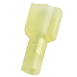 100 pcs - RS PRO Yellow Insulated Female Spade Connector, Receptacle, 0.8 x 6.35mm Tab Size, 4mm² to 6mm²
