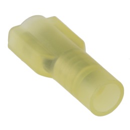 100 pcs - RS PRO Yellow Insulated Female Spade Connector, Receptacle, 0.8 x 6.35mm Tab Size, 4mm² to 6mm²