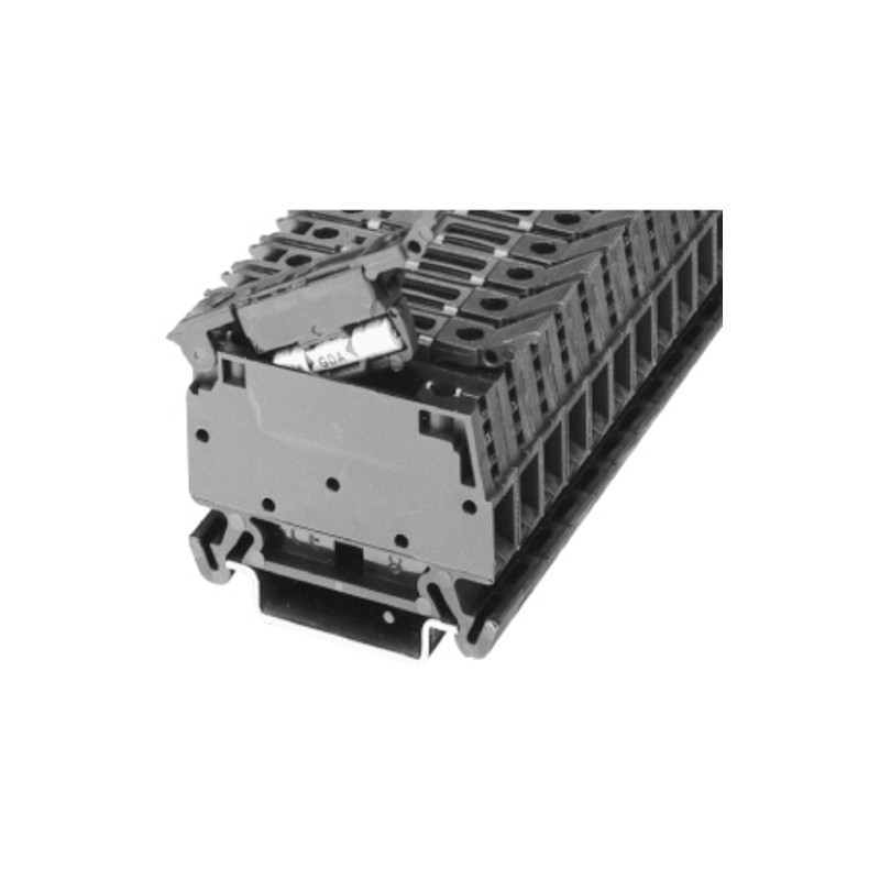 50 pcs - Rockwell Automation 1492-W Series Black Feed Through Terminal Block, Screw Termination, Fused