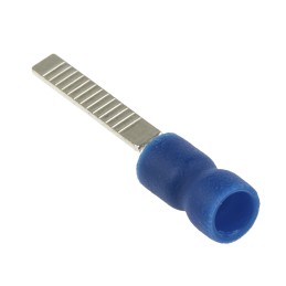 100 pcs - RS PRO Insulated Crimp Blade Terminal 18mm Blade Length, 1.5mm² to 2.5mm², 16AWG to 14AWG, Blue
