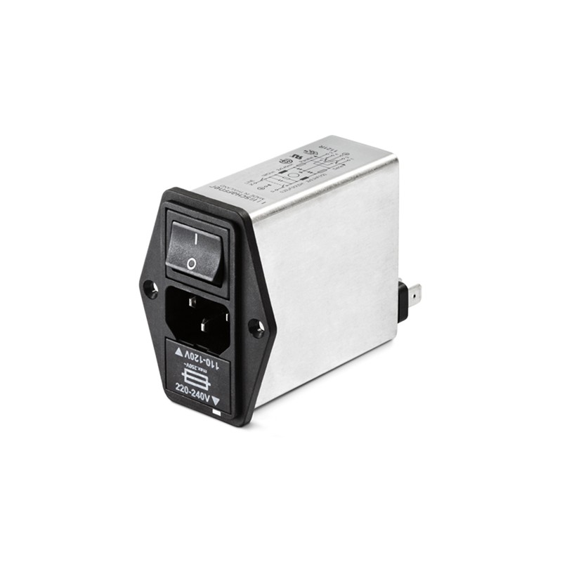 20 pcs - Schaffner 2.5A, 250 V ac Male Panel Mount IEC Filter FN394-2.5-05-11, Faston