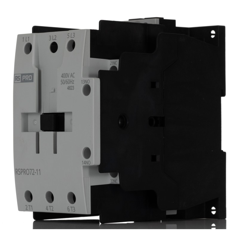 1 pcs - RS PRO Contactor, 400 V Coil, 3-Pole, 72 A, 37 kW, 1NO