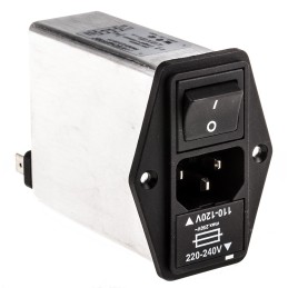 20 pcs - Schaffner 2.5A, 250 V ac Male Panel Mount IEC Filter 2 Pole FN393-2.5-05-11, Faston 1 Fuse