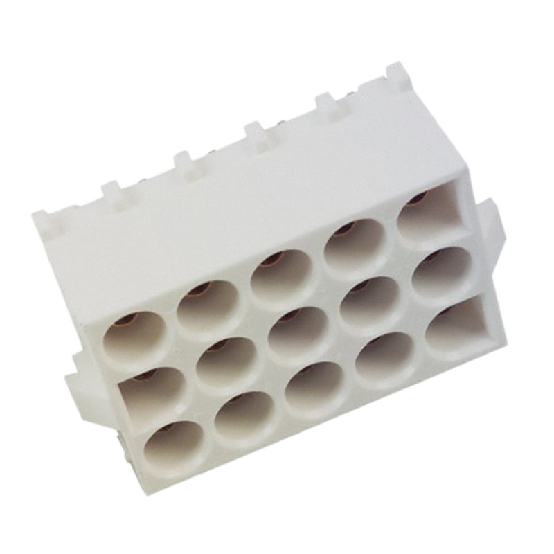 1 pcs - TE Connectivity Universal MATE-N-LOK Series Straight Through Hole Mount PCB Socket, 15-Contact, 6.35mm Pitch, Solder