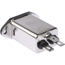 1 pcs - Schaffner 10A, 250 V ac Male Panel Mount IEC Filter FN9222-10-06, Faston None Fuse