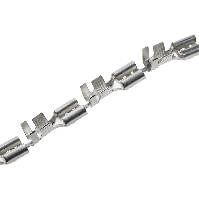100 pcs - TE Connectivity FASTIN-FASTON .250 Uninsulated Female Spade Connector, Receptacle, 6.35 x 0.81mm Tab Size, 4mm² to 6m