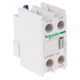 1 pcs - Schneider Electric Auxiliary Contact Block, 2 Contact, 1NC + 1NO, Front Mount