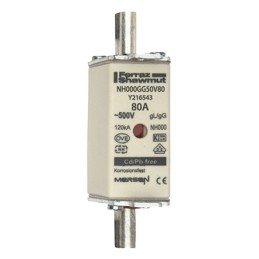 1 pcs - Mersen 80A NH Fuse, NH000, 500V ac
