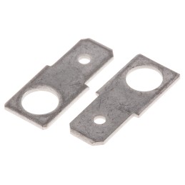 100 pcs - RS PRO Uninsulated Male Spade Connector, PCB Tab, 6.35 x 0.8mm Tab Size