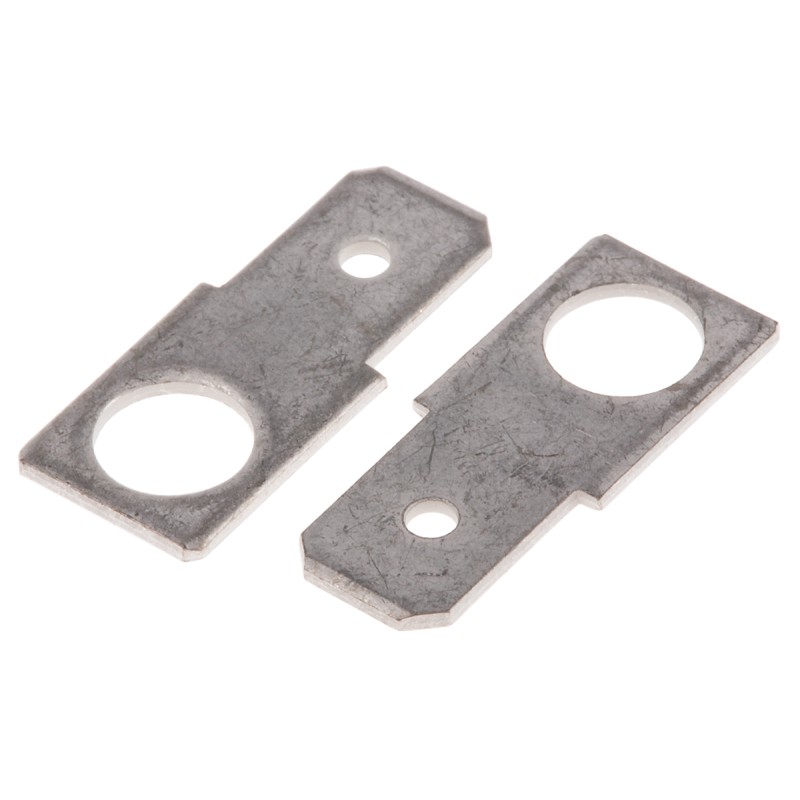 100 pcs - RS PRO Uninsulated Male Spade Connector, PCB Tab, 6.35 x 0.8mm Tab Size