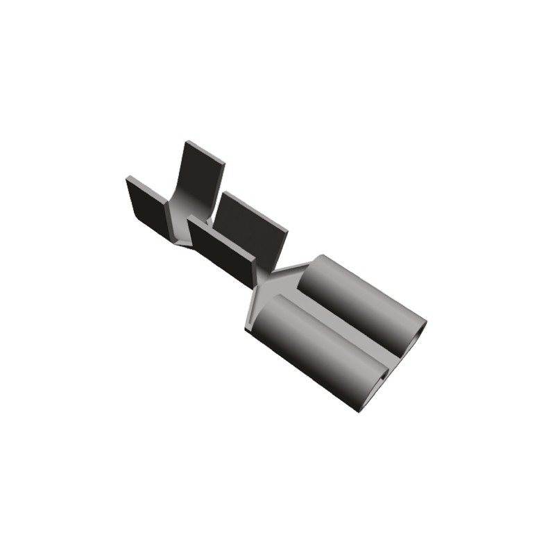 100 pcs - TE Connectivity FASTON .250 Uninsulated Female Spade Connector, Receptacle, 6.35 x 0.81mm Tab Size, 1mm² to 2.5mm²