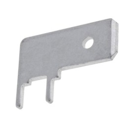 100 pcs - TE Connectivity FASTON .250 Uninsulated Male Spade Connector, PCB Tab, 6.35 x 0.81mm Tab Size