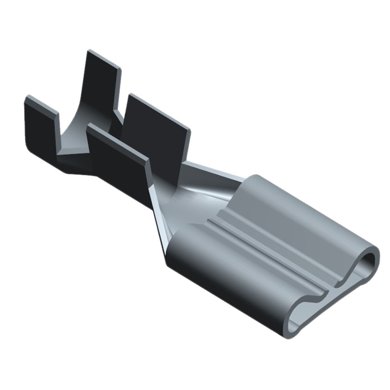 100 pcs - TE Connectivity FASTON .187 Grey Uninsulated Female Spade Connector, Receptacle, 4.75 x 0.51mm Tab Size, 0.5mm² to