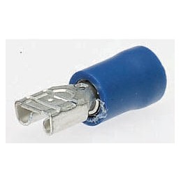 100 pcs - JST FVDDF Blue Insulated Female Spade Connector, Receptacle, 4.75 x 0.8mm Tab Size, 1mm² to 2.6mm²