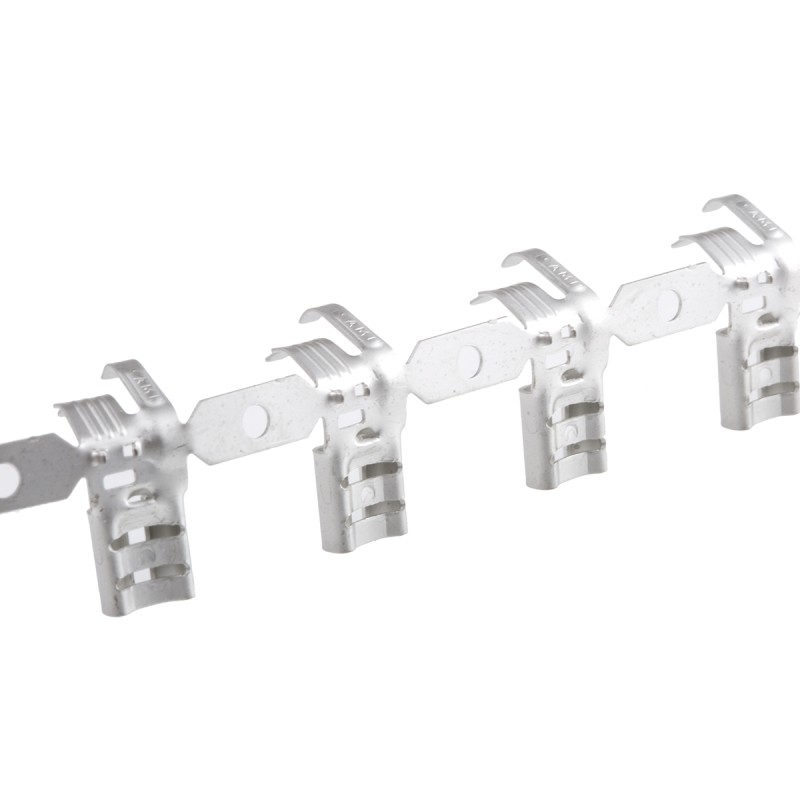 100 pcs - TE Connectivity FASTON .187 Uninsulated Female Spade Connector, Flag Terminal, 4.75 x 0.81mm Tab Size, 0.5mm² to 1.5m