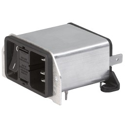 20 pcs - Schurter 2A, 250 V ac Male Through Hole Filtered IEC Connector 2 Pole DD22.2121.1111, Solder 2 Fuse