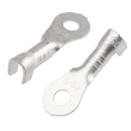 100 pcs - JST, LRB Uninsulated Ring Terminal, M3 Stud Size, 1mm² to 2.5mm² Wire Size