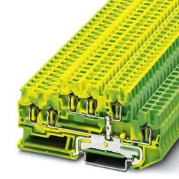 50 pcs - Phoenix Contact 5-TWINPE, STTB 2 Series Green, Yellow Double Level Terminal Block, 2.5mm², 2-Level, Spring Termination