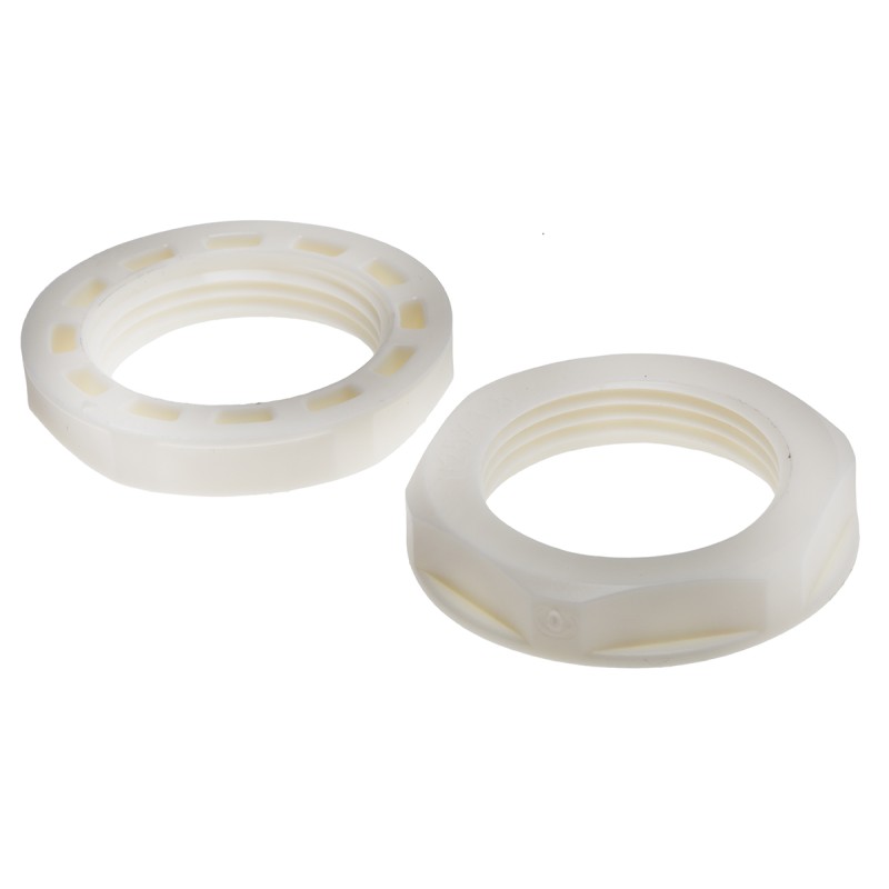 25 pcs - RS PRO White Nylon 66 Cable Gland Locknut, M25 Thread, IP68