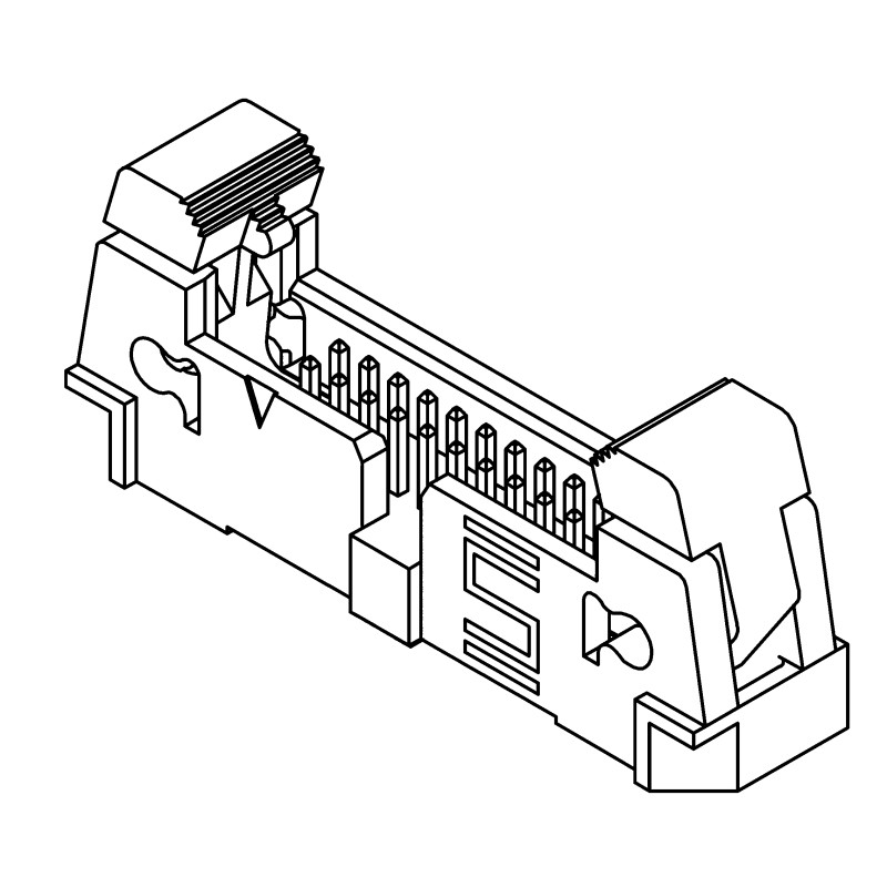 1 pcs - Samtec EHF Series Straight Through Hole PCB Header, 40 Contact(s), 1.27mm Pitch, 2 Row(s), Shrouded