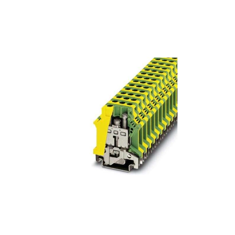 50 pcs - Phoenix Contact USLKG 16 Series Green, Yellow Terminal Block, 0.5 to 16mm², 1-Level, Screw Termination