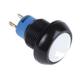 1 pcs - APEM Push Button Switch, Momentary, Panel Mount, 13.6mm Cutout, SPST, 48V ac, IP67