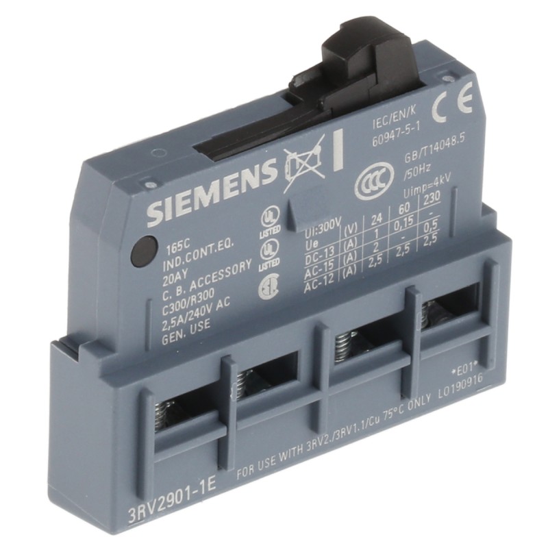 1 pcs - Siemens Auxiliary Contact, 2 Contact, 1NC + 1NO, Plug In, SIRIUS