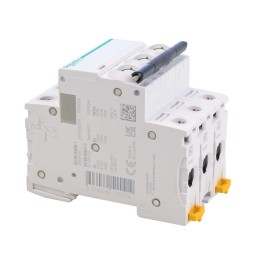 1 pcs - Schneider Electric Acti 9 iC60H MCB, 3P, 63A Curve D, 440V AC, 100 - 133V DC, 10 kA Breaking Capacity