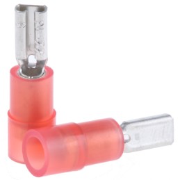 100 pcs - RS PRO Red Insulated Female Spade Connector, Receptacle, 2.8 x 0.5mm Tab Size, 0.5mm² to 1.5mm²