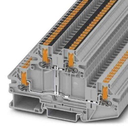 50 pcs - Phoenix Contact PTV Series Grey Double Level Terminal Block, Push In Termination