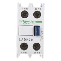 1 pcs - Schneider Electric Auxiliary Contact Block, 2 Contact, 2NO, Front Mount, TeSys