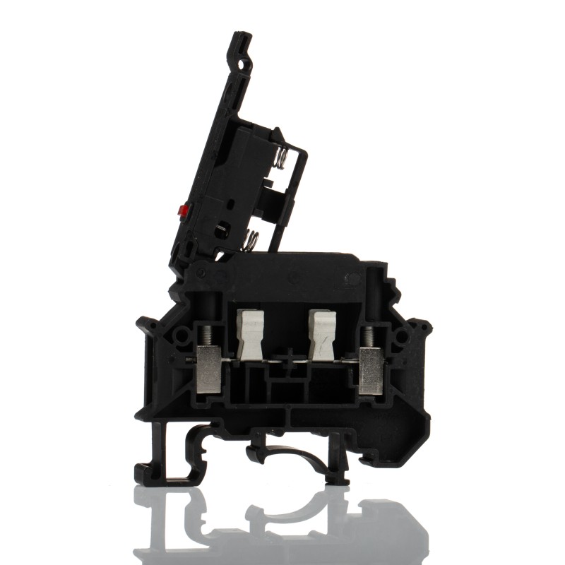 50 pcs - Phoenix Contact UK 5-HESILED 24 N Series Black Fused DIN Rail Terminal, 0.2 - 6mm², Single-Level, Screw