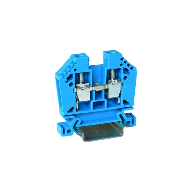 1 Box of 10 - RS PRO Blue Feed Through Terminal Block, 10mm², 1-Level, Cage Clamp Termination