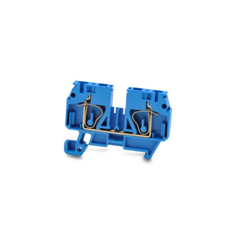 1 Box of 10 - RS PRO Blue Feed Through Terminal Block, 4mm², 1-Level, Spring Termination