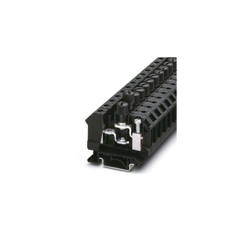 50 pcs - Phoenix Contact 3X32), UK 10-DREHSI (6 Series Black Fuse Terminal Block, 16mm², Screw Termination
