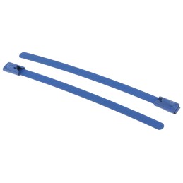 1 Bag of 100 - RS PRO Cable Tie, Roller Ball, 100mm x 4.6 mm, Blue Polyester Coated Stainless Steel, Pk-100