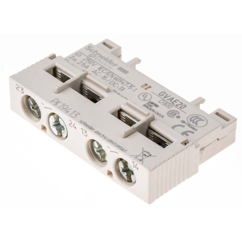 1 pcs - Schneider Electric Auxiliary Contact, 2 Contact, 2NO, Front Mount