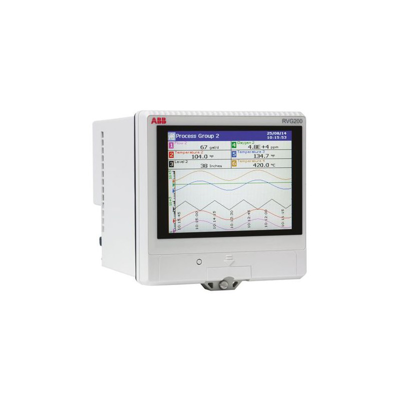 1 pcs - ABB RVG200, 6 Input Channels, 1 Output Channels, Paperless Chart Recorder Measures Current, Millivolt, Resistance,