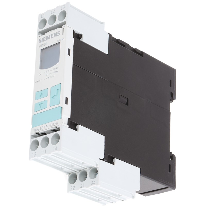 1 pcs - Siemens Phase, Voltage Monitoring Relay, 3 Phase, DPDT, 160 - 690V ac, DIN Rail