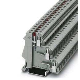 50 pcs - Phoenix Contact DIK 1.5 Series Grey DIN Rail Terminal Block, Triple-Level, Screw Termination