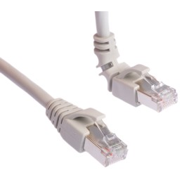1 pcs - Weidmuller Cat6 Right Angle Male RJ45 to Straight Male RJ45 Ethernet Cable, S/FTP, Grey LSZH Sheath, 2m, Low Smoke Zero