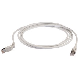 1 pcs - Weidmuller Cat6 Right Angle Male RJ45 to Straight Male RJ45 Ethernet Cable, S/FTP, Grey LSZH Sheath, 2m, Low Smoke Zero