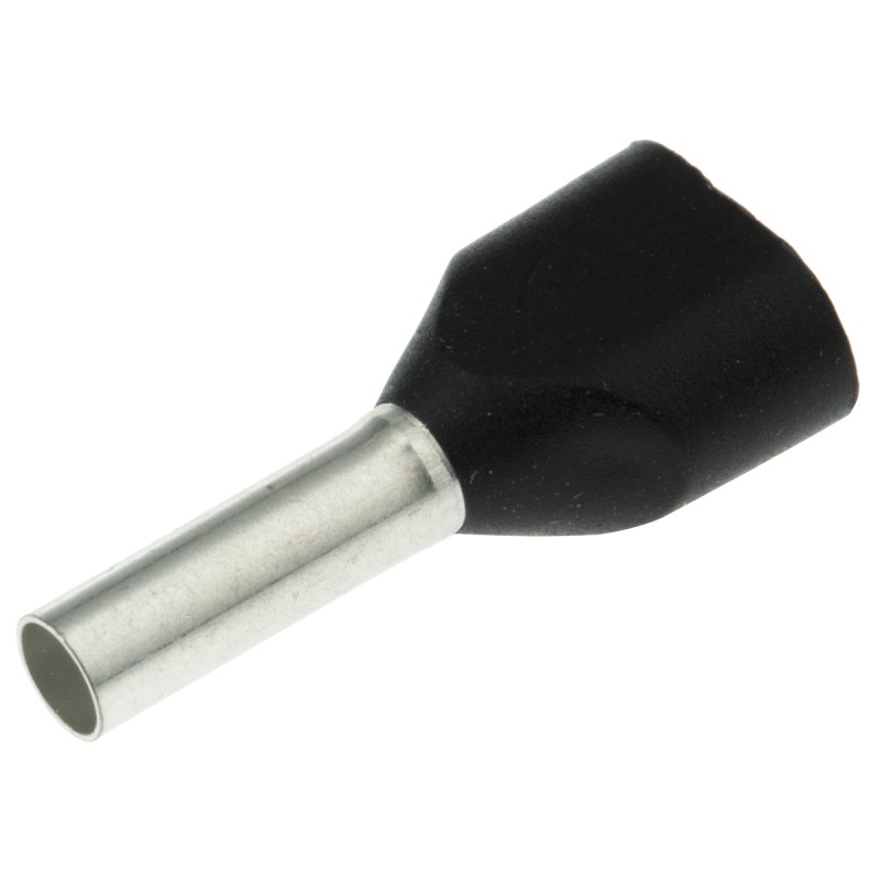 1 Box of 100 - Schneider Electric, AZ5DE Insulated Crimp Bootlace Ferrule, 8mm Pin Length, 2.5mm Pin Diameter, 2 x 1.5mm² Wire S