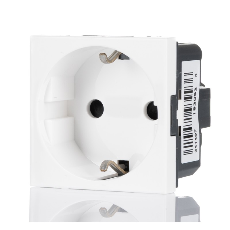 1 pcs - Weidmuller White 1 Gang Plug Socket, 2+E Poles, 16A, Type F - German Schuko, Indoor Use