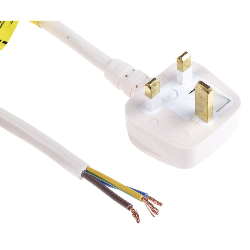 1 pcs - RS PRO Unterminated Type G UK Plug Power Cord, 2m