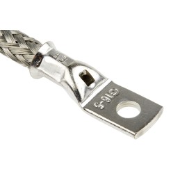 1 pcs - RS PRO Braided Wire, M5 Stud Size, 16 x 20 x 0.2 mm, 0.1m BS EN 13602:2002, BS4109