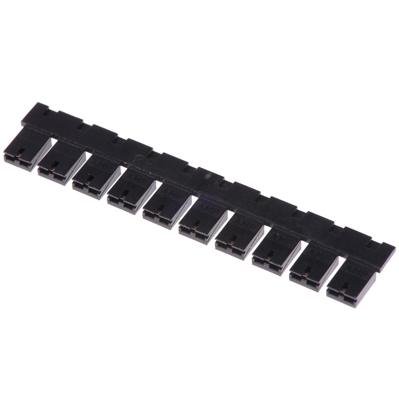 50 pcs - TE Connectivity, AMPMODU Shunt Female Straight Black Open Top 2 Way 1 Row 2.54mm Pitch